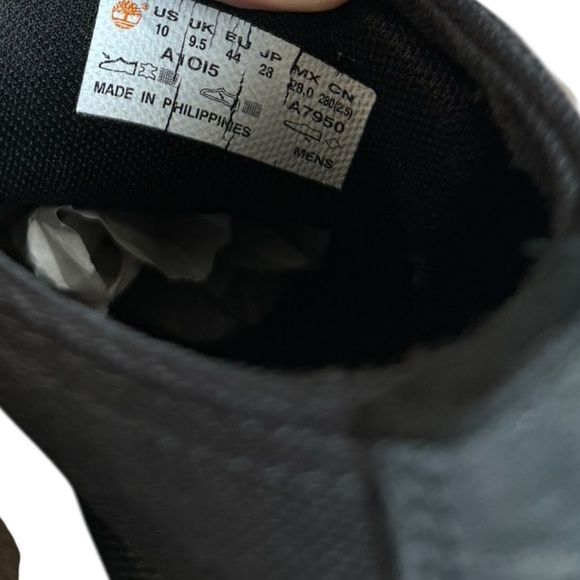 Timberland Davis Square Black Leather & Cordura Canvas Ortholite Chukka Shoe 10 - Picture 12 of 16